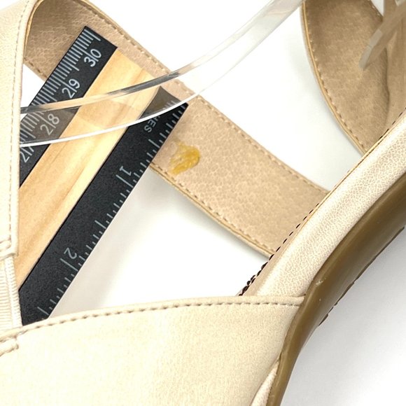 Lifestride Size 11 Mega Almond Cream Faux Vegan Leather Open Toe Heels Shoes - Picture 10 of 15